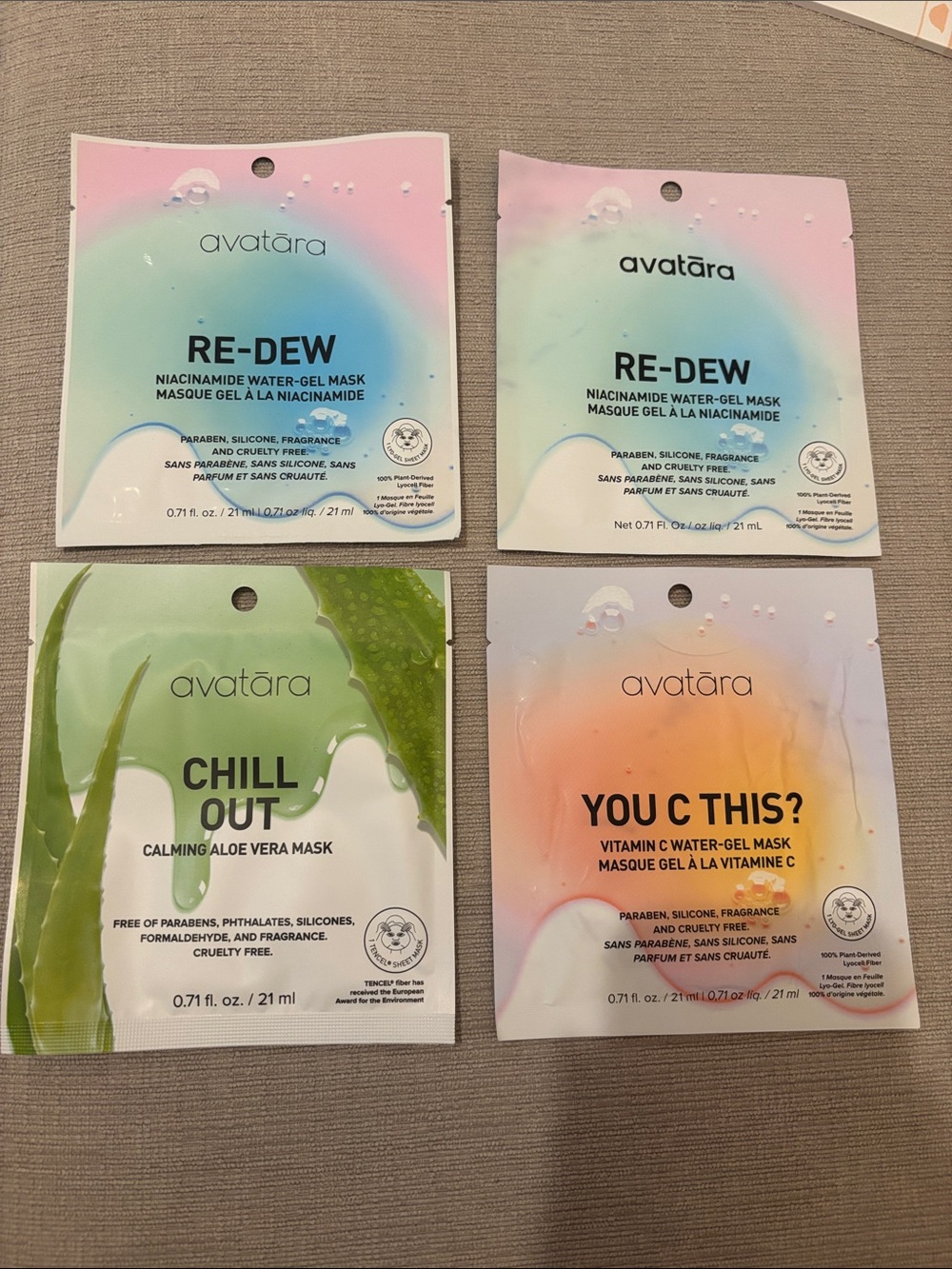 RE-DEW Niacinamide Water-Gel Mask — Pastel Blue & Pink 4 pack